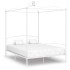 Estructura de cama con dosel metal blanco 160x200