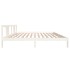 Estructura de cama madera maciza blanco 200x200