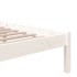 Estructura de cama madera maciza blanco 200x200