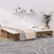 Sofá cama extraíble madera maciza de pino marrón 2x(90x200) cm