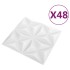 Paneles de pared 3D 48 unidades blanco origami 12 m² 50x50