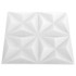 Paneles de pared 3D 48 unidades blanco origami 12 m² 50x50