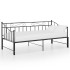 Estructura de sofá cama extraíble de metal negro 90x200