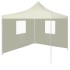 Carpa plegable profesional con 2 paredes acero color crema