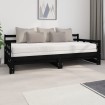 Sofá cama extraíble madera maciza de pino negro 2x(90x200) cm