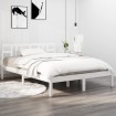 Estructura de cama madera maciza blanca 200x200 cm