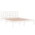 Estructura de cama madera maciza blanca 200x200