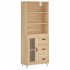 Aparador alto madera contrachapada color roble 69,5x34x180