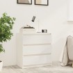 Mesita de noche madera maciza de mango blanco 60x36x64 cm