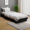 Estructura de cama madera maciza individual negra 75x190 cm