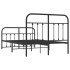 Estructura de cama cabecero y estribo metal negro 120x200