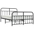 Estructura de cama cabecero y estribo metal negro 140x190