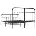 Estructura de cama cabecero y estribo metal negro 140x190