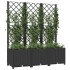 Jardinera con enrejado PP negro 120x40x136