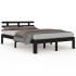 Estructura de cama de madera maciza negro 200x200