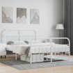 Estructura cama metal con cabecero y estribo blanco 140x200 cm