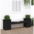 Banco con jardineras madera de pino negro 184,5x39,5x56,5