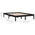 Estructura de cama madera maciza negra King Size 150x200