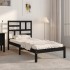 Estructura de cama madera maciza individual negra 75x190