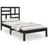 Estructura de cama madera maciza individual negra 75x190