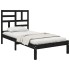 Estructura de cama madera maciza individual negra 75x190