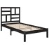 Estructura de cama madera maciza individual negra 75x190