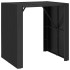 Mesa alta bar ratán PE y superficie vidrio negro 105x80x110