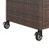 Carrito de bar con cajón ratán sintético marrón 100x45x97