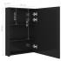 Armario de baño con espejo LED negro brillante 50x13x70