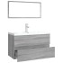 Set de muebles de baño madera contrachapada gris