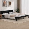 Estructura de cama madera maciza negro Supe King 180x200 cm