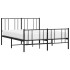 Estructura de cama cabecero y estribo metal negro 140x190