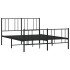 Estructura de cama cabecero y estribo metal negro 140x190