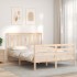 Estructura de cama con cabecero madera maciza 140x190