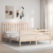 Estructura de cama de matrimonio con cabecero madera maciza