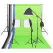 Kit iluminación de estudio fotográfico con fondos y reflector