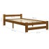 Estructura de cama madera maciza pino marrón miel 90x200