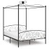 Estructura de cama con dosel metal negro 180x200