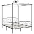 Estructura de cama con dosel metal negro 180x200