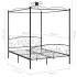 Estructura de cama con dosel metal negro 180x200