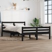 Estructura de cama madera maciza negra 140x200 cm