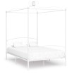 Estructura de cama con dosel metal blanco 120x200 cm