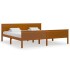 Estructura de cama madera maciza pino marrón miel 200x200