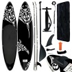 Juego de tabla de paddle surf inflable negra 366x76x15 cm