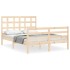 Estructura de cama con cabecero madera maciza 140x190