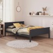 Estructura de cama de madera maciza de pino gris 160x200 cm