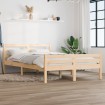 Estructura de cama de madera maciza 140x190 cm