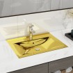 Lavabo con rebosadero 60x46x16 cm cerámica dorado