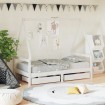 Estructura cama infantil y cajones madera pino blanco 80x160 cm