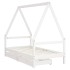 Estructura cama infantil y cajones madera pino blanco 80x160